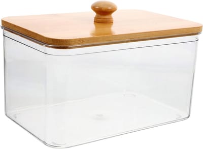 Droogtrommeldoekjeshouder - Wasmand Opbergpot - Wasmachine Organisatie - Met Deksel - 18x12x12 cm - Transparant