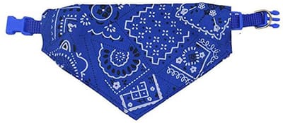 Honden halsband nylon verstelbare lengte met buckle sluiting en zakdoek bandana blauw L