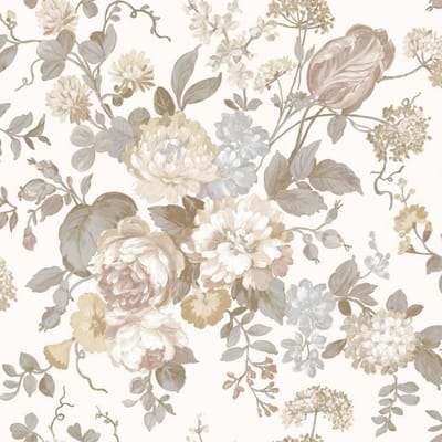 Noordwand - Behang - Blooming - Garden - 6 - Big - Flowers - beige - en - blauw