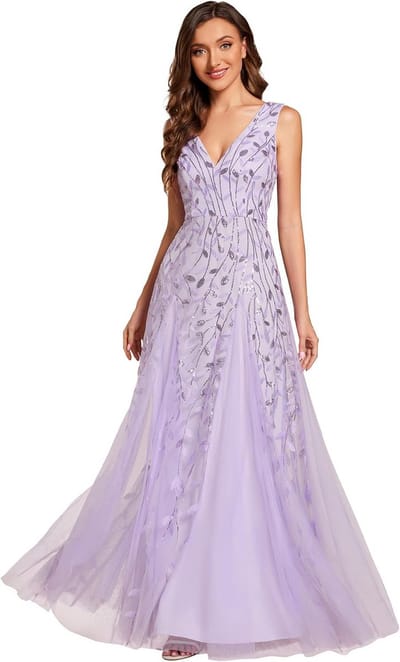 Elegante Avondjurk met Dubbele V-Hals en Mermaid Zoom – Nyl Jurk voor Formaliteiten