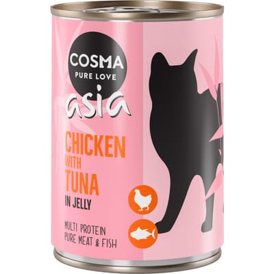 12x400g Kip & Tonijn in Gelei Cosma Asia Kattenvoer nat