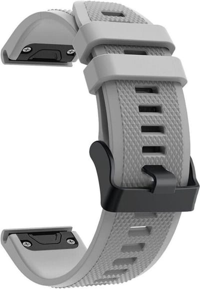Siliconen Bandjes Grijs - Quickfit 26mm - Geschikt voor Garmin Fenix 7X - 6X - 5X