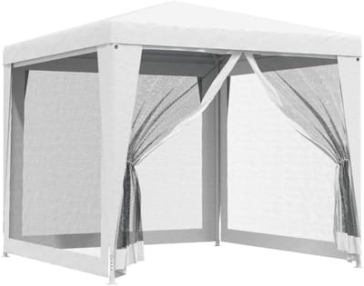 Partytent met zijwanden - Feesttent Paviljoen - Buitenfeesten organiseren - Insectenwerende gaaswanden - 25 x 25 meter - Wit