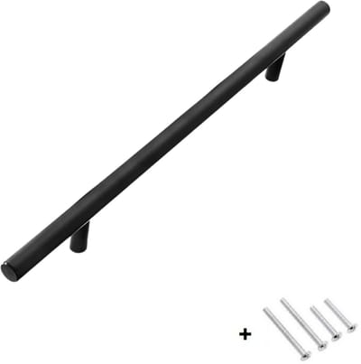 Zwarte Handgreep 30cm Rond – Deurhandgreep Metaal – Meubel - incl. boutjes