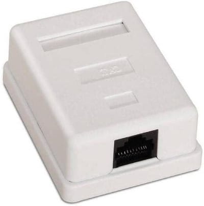 Oppervlak Rozet - RJ45 Aansluiting - Netwerk Installatie - Cat.6 UTP - 1 Stopcontact - Wit