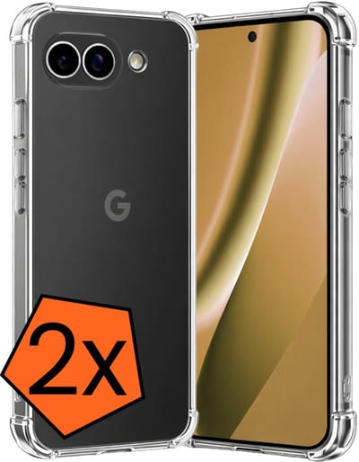 Hoes - 2 Stuks - Geschikt voor Google Pixel 10a - Sterk & Shockproof - Siliconen Case - Back Cover - Telefoon Hoesje Shock Proof - Transparant