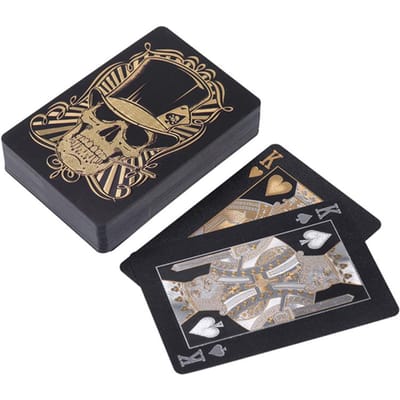 Poker Noir Sans Couleur Cartes à Jouer Répulsif à l'Eau Plastique PVC Poker Souvenir Touristique black