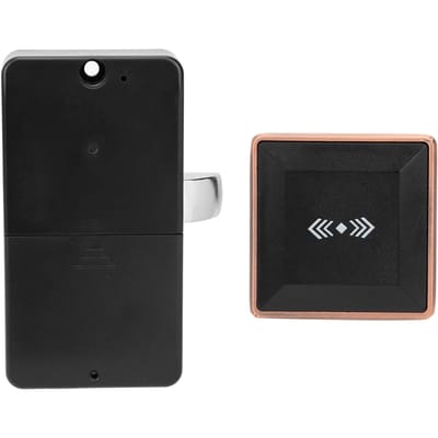 Serrure à induction électronique Déverrouillage par carte d'identité sans clé intelligente pour armoire à dossiers, casier, sauna black