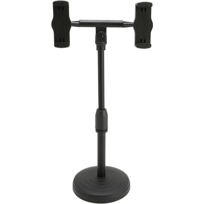 Mobiele Telefoon Standaard Verstelbare Hoogte Hoek Telefoonhouder Standaard voor Bureau Compatibel met 6 tot 10 cm Dubbel black