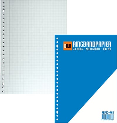 DULA Ringbandpapier A4 - 23 rings - 5mm geruit - 70 grams - 100 vel - Ruitjespapier