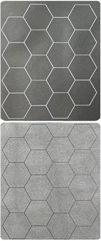 Speelmat Megamat - Hex Grid Mat - Tabletop Gaming - Omkeerbaar Ontwerp - 89x48 cm - Zwart-Grijs