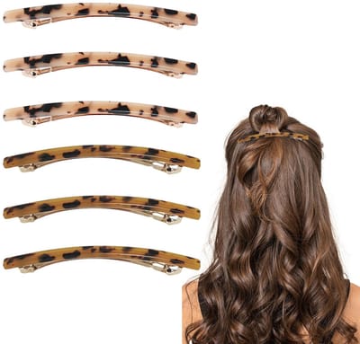 Dailygoods- Haarspeld 6 Stuks - Franse Haarspeld - Elegante Sluiting - Dunne Haarclip - Veelkleurig - Decoratief Gebruik