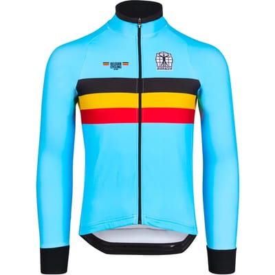 BIORACER Official Belgian Cycling - Icon Tempest Fietsvest Winter - Heren - Blauw - Team Belgium - Winddicht&Isolerend - Maat S