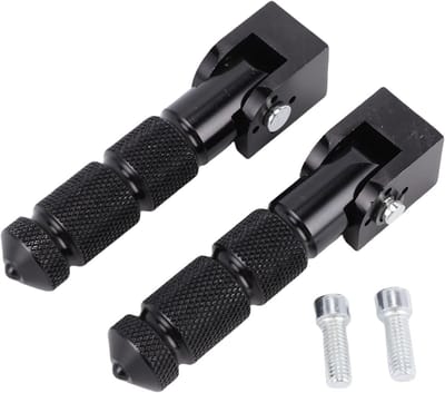 Vouwbare Voetsteunen voor Moped - 2pcs Aluminium Pedalen voor Motorfiets - Elektrische Auto - 8mm Universele 90 Graden Vouwbare Steunstang Zwart