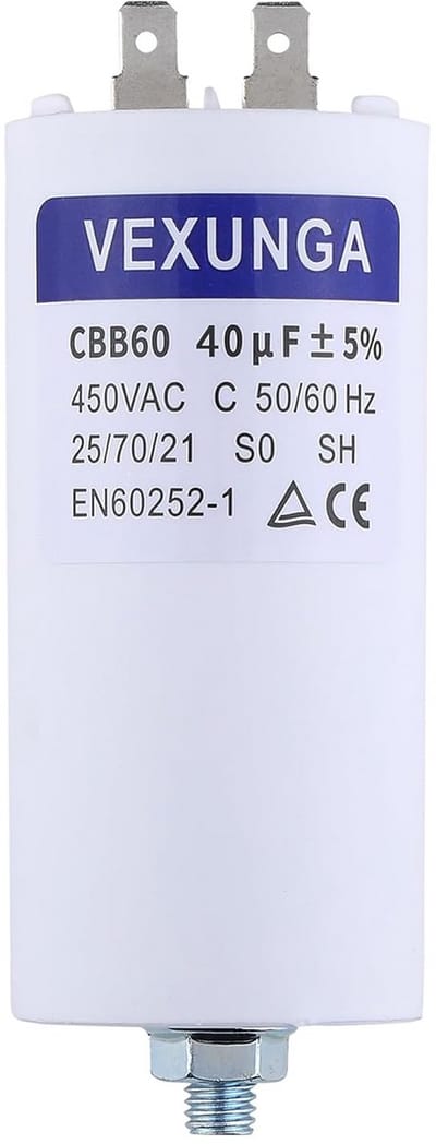 Startcondensator 40 µF 450V CBB60 voor motoren en pompen