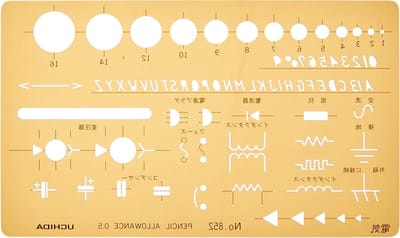 Tekenhulp Liniaal - Sjabloon Liniaal - Precisie Tekenen - Elektrisch Ontwerp - 1-8 - Transparant