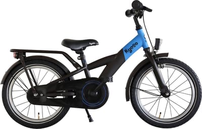 Kinderfiets 16" Kyoso X-Rider met remnaaf - zwart/blauw