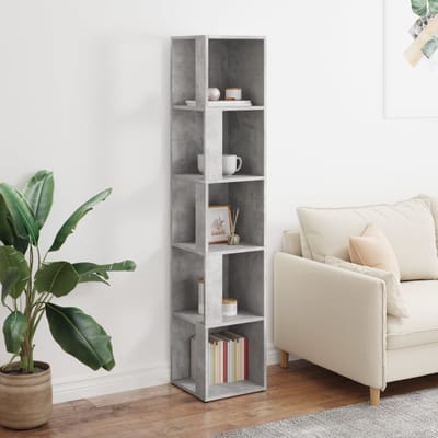 vidaXL - Hoekkasten - 33 - x - 33 - x - 165 - cm - Engineered - wood - Betongrijs