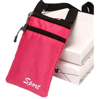 Sac pour téléphone portable, sac messager carré à bandoulière simple et tendance, sac de rangement pour lettres, pochette de voyage pour téléphone portable rose vif