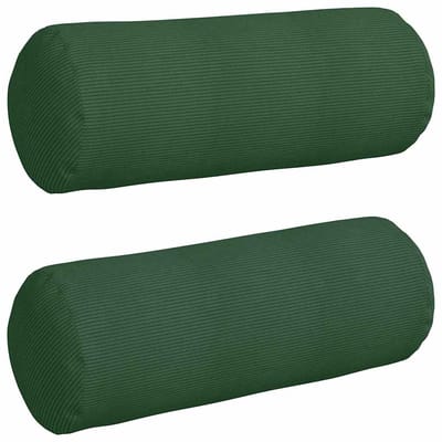 vidaXL Bolster Kussens 2 stuks Donkergroen Ø 25 x 70 cm Cordstof