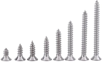 Dailygoods- Zelfsnijdende Schroeven 200 Stuks - Roestvrij Staal 304 - M3 x 6/8/10/12/16/20/25/30 mm - Platte/Kop/Vakwerkkop - Draaikop - Schroevenset