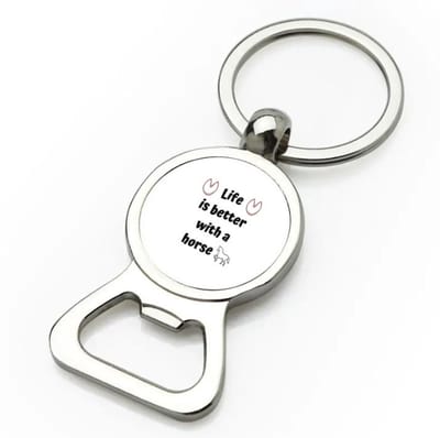 Akyol - life is better with a horse flesopener - Paarden - paarden liefhebbers - verjaardag - cadeau - kado - geschenk - 9 bij 3 cm