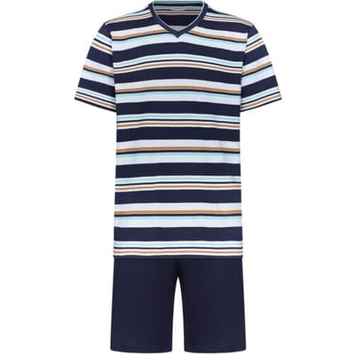 Pastunette - Shortama - Stripes - Katoen - Blauw - Maat XXL