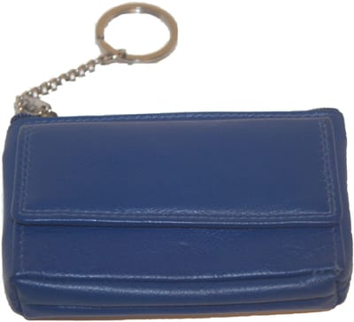 Soft lederen sleuteletui met kleingeldvakje PER 2 STUKS / sleutelbeursje met vakje voorop / kinderportemonneetje / combi beursje voor sleutels en munten in rood, paars, roze, groen, navy, blauw, zwart leer / 266 in 7 kleuren