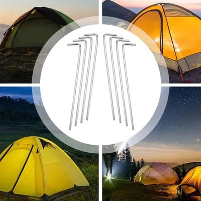 Haringen / Tentankers Staal 22 cm – Set van 20 – Extra Sterk – Haak Haringen Ø4 mm – Zilverkleurig – Voor Tent, Tarp en Grondzeil