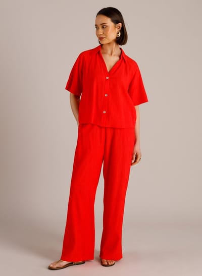 YEST Marthe Tops - Hot Red - maat 44