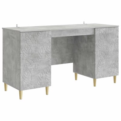 vidaXL - Bureau - Betongrijs - 142,5 - x - 50 - x - 75 - cm - Bewerkt - hout