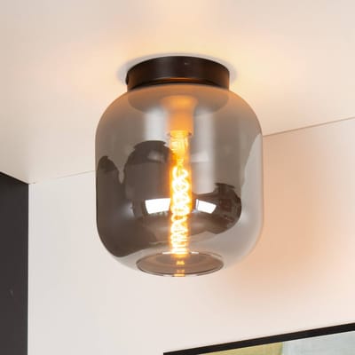 Lucide JOANET - Plafonnière (Plafondlamp) - Ø 25 cm - 1xE27 - Fumé