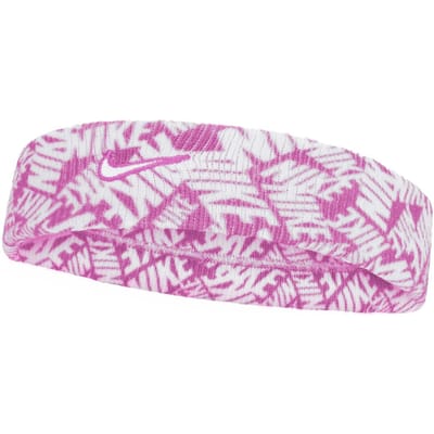 Nike Klassieke Swoosh Dri-FIT Hoofdband (Roze/Wit)