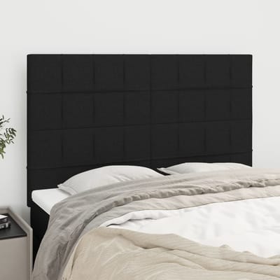 vidaXL - Hoofdbord - zwart - 144x5x118/128 - cm - stof