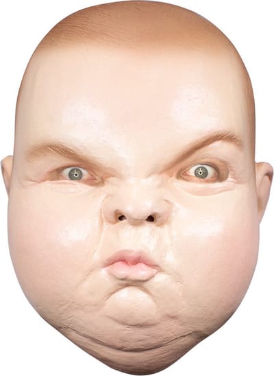 Partychimp Masker Grumpy Baby Masker Halloween Masker voor bij Halloween Kostuum Volwassenen - Latex
