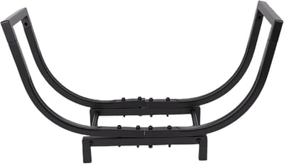 Brandhoutrek - Houtopslag Houder - Haardhout Organiseren - Stevige Ijzeren Constructie - 63.5x36cm - Zwart