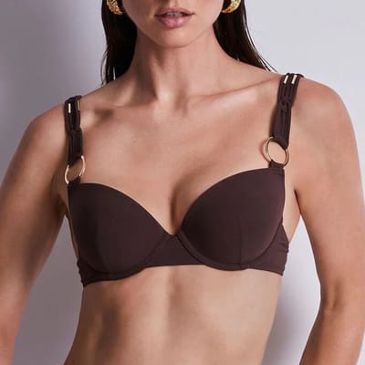 Aubade Gipsy Muse - Voorgevormde bikinitop - Maat 75C - Bruin - 2P08