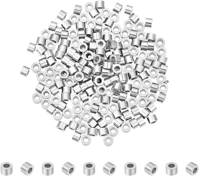 Famanu – RVS kolom spacer kralen 3 mm – 200 stuks met 1,5 mm gat – Voor kettingen en armbanden