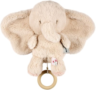 Nattou FanFan Muziekknuffel Olifant - 25 cm - Zachte Knuffel met Muziek - Baby Cadeau - Zand