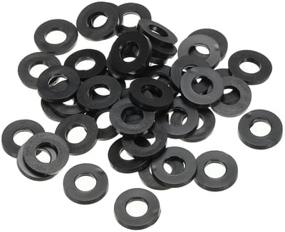 M8 rubberen onderlegringen Ronde gummiafdichting, set van 100 stuks 8 mm ID 16 mm OD 2 mm dik Platte onderlegringen Set afdichtingsrubber voor waterkraanpijp bevestigingsschroef, Zwart