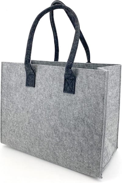 Grote Multifunctionele Vilten Tas als Shopper, Boodschappentas of Haardhoutmand
