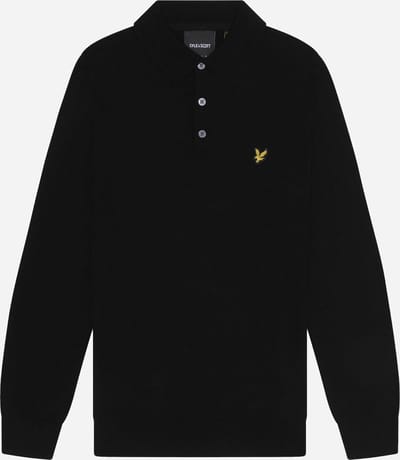 Lyle & Scott Cotton Merino Long Sleeve Knitted Polo Truien & Vesten Heren - Sweater - Hoodie - Vest- Zwart - Maat XXL