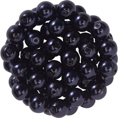 Glazen waskralen, Ø 6 mm, 55 stuks - Zwart