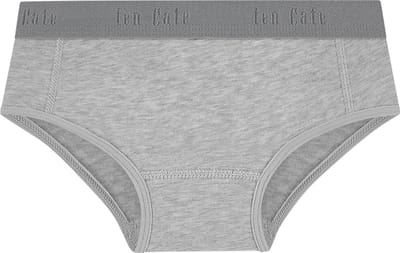 Ten Cate Basics organic cotton stretch hipster grey melange 2 pack voor Meisjes | Maat 110/116