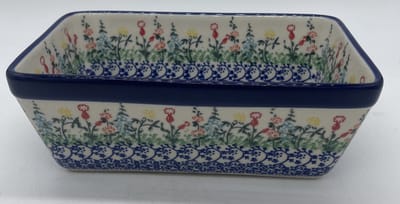 Bunzlau keramiek cakevorm gekleurde wilde bloemen