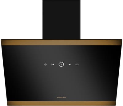 Klarstein Afzuigkap FlashLine 60 - 60 cm Afzuigkap, Touchscreen, 578 m³/u, A++ Energieklasse, LED-Verlichting, Stil 34,5 dB, Zwart & Koper, Afvoer & Recirculatie - 100W - voor Keuken - Vetfilter Energiezuinig - Dampkap - Wasemkap