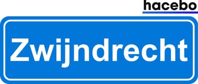 Hacebo - Plaatsnaam Sticker - 29x10 CM - Zwijndrecht sticker - Verkeersborden sticker - grappige cadeaus - Zwijndrecht