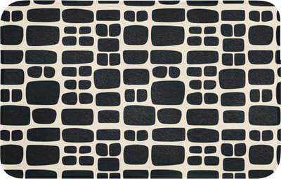 Badmat 80x50 cm - Antislip - Modern - Organisch - Zwart - Badmatten voor badkamer - Badkamermat - Douchemat - Badkamer mat