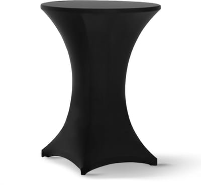 Partizzle 1x Luxe Statafelrok - 80-85 x110-cm - Kreukvrij, Extra Dik & Sterk - Stretch Statafelhoes - Zwart - Feest