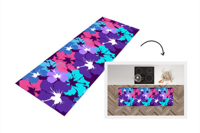 Keukenloper - Loper keuken - Tropisch - Bloemen - Hawaii - Patroon - 150x50 cm - Keukenloper vinyl